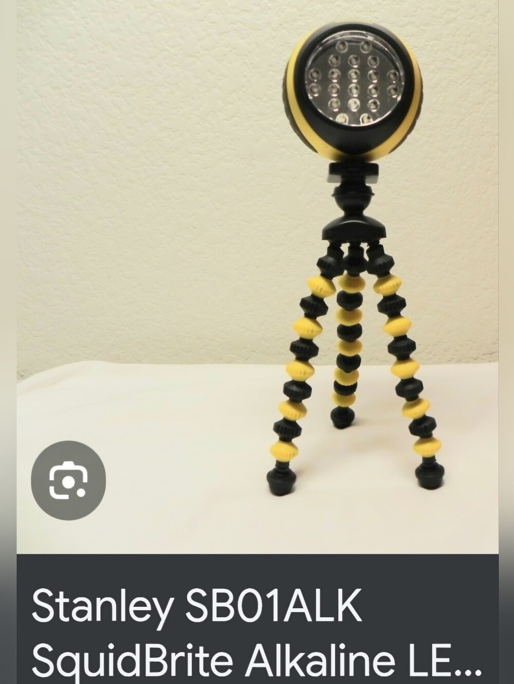 Stanley Yellow and Black Flexible Tripod LED Work Light